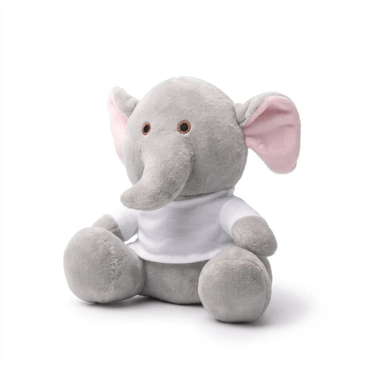 Elefant de pluș personalizabil cu fotografie, nume sau mesaj – 16 cm - Atelier Magic