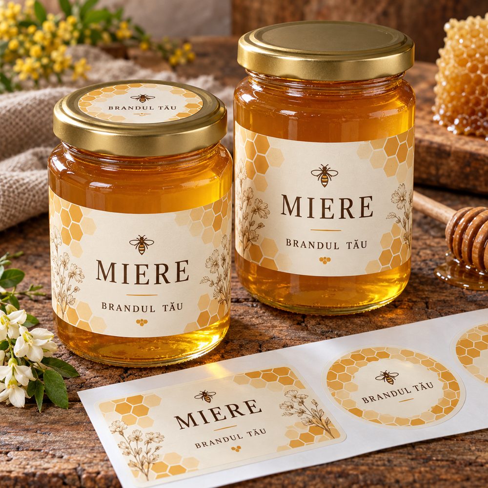 Etichete pentru miere, personalizate pentru borcane - Atelier Magic
