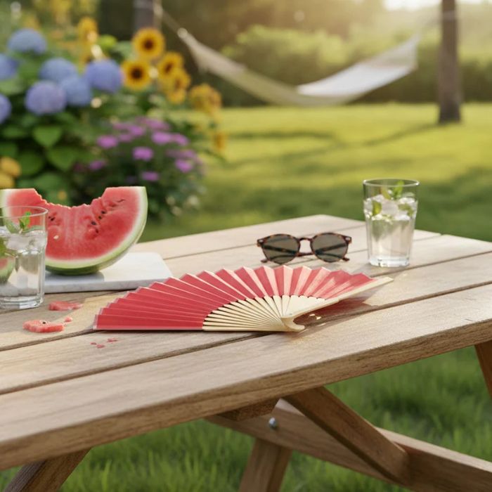 Evantai din Lemn și Textil Personalizat - Atelier Magic