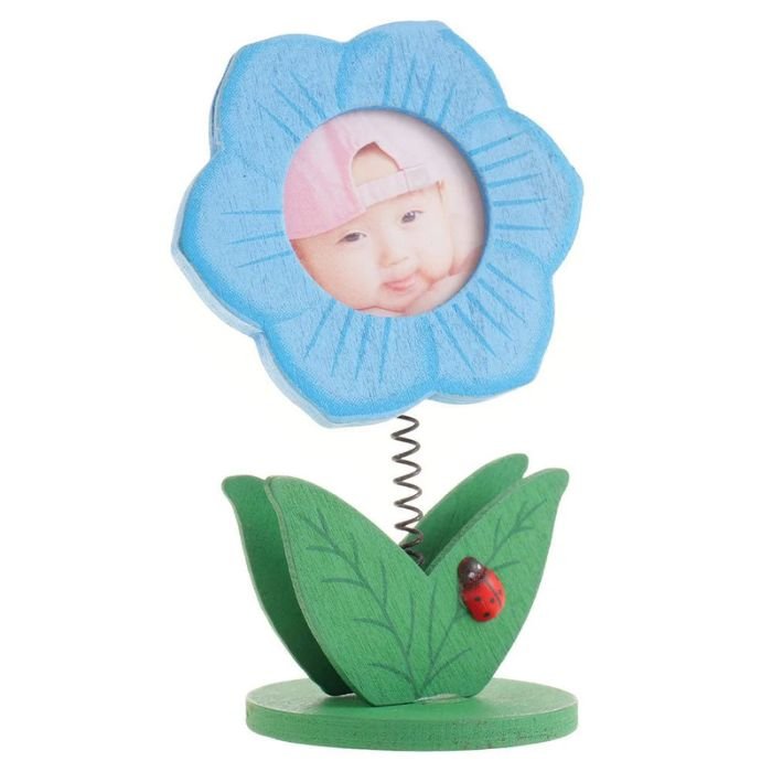 Mini Ramă Foto din Lemn „Floare de Primăvară” Personalizată - Atelier Magic