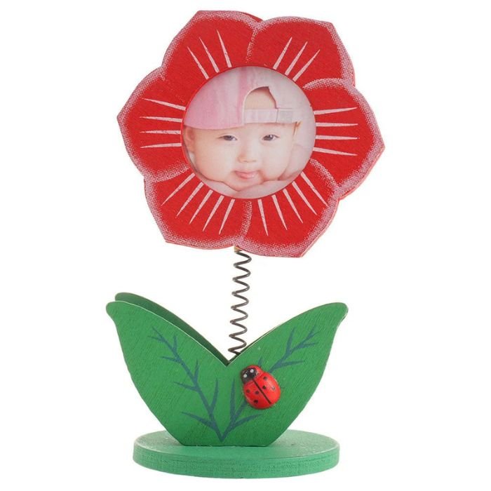 Mini Ramă Foto din Lemn „Floare de Primăvară” Personalizată - Atelier Magic