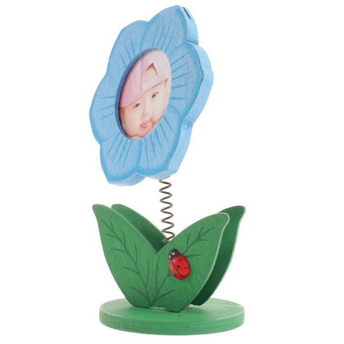 Mini Ramă Foto din Lemn „Floare de Primăvară” Personalizată - Atelier Magic