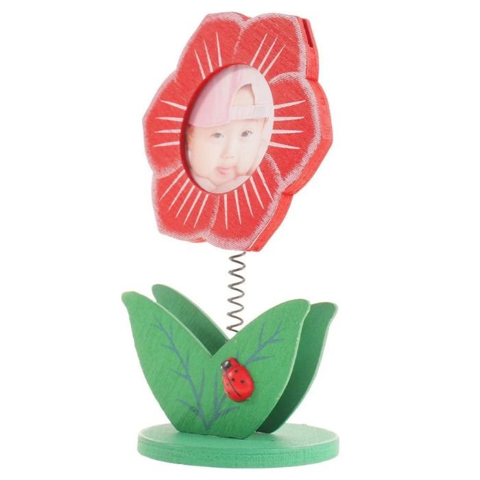 Mini Ramă Foto din Lemn „Floare de Primăvară” Personalizată - Atelier Magic