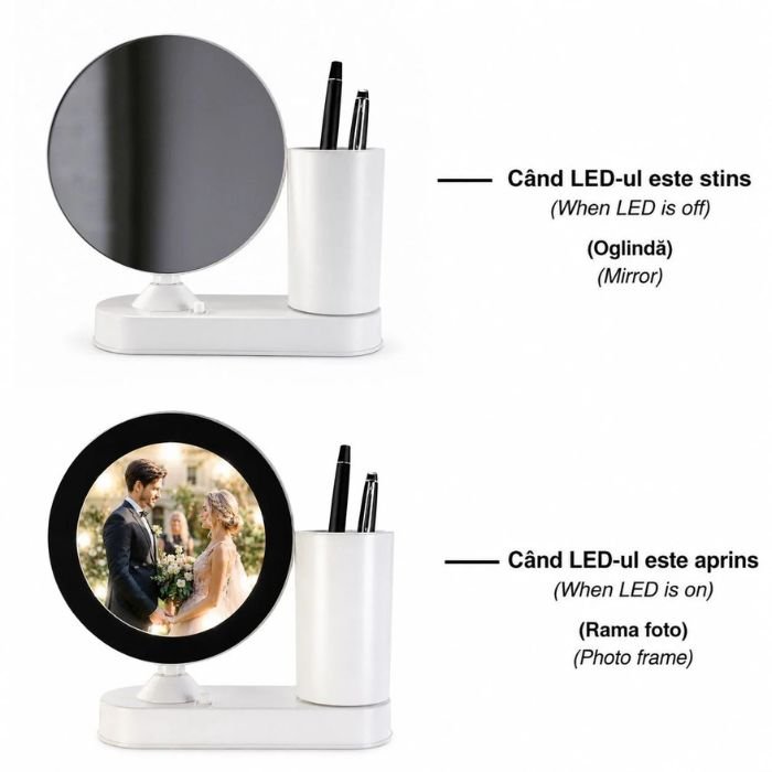 Oglindă Magică cu Suport de Pixuri Personalizată - Atelier Magic