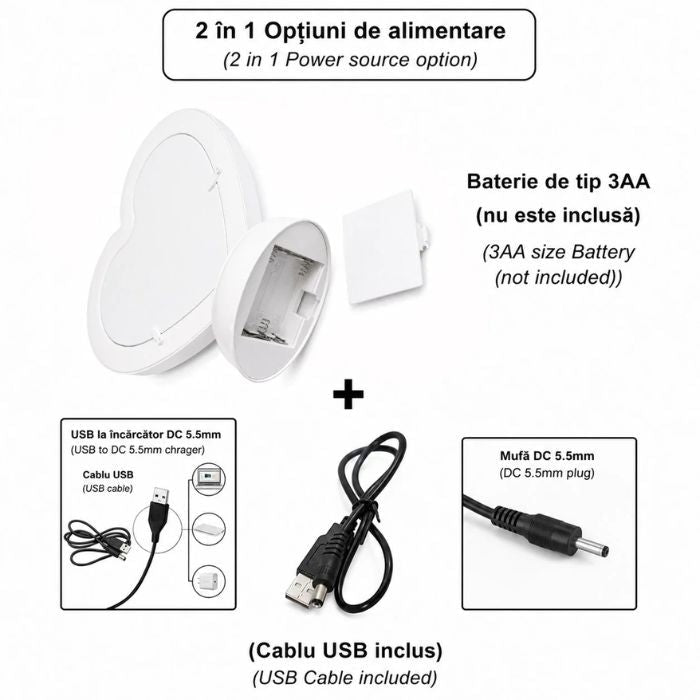 Oglindă Magică în Formă de Inimă Personalizată - Atelier Magic
