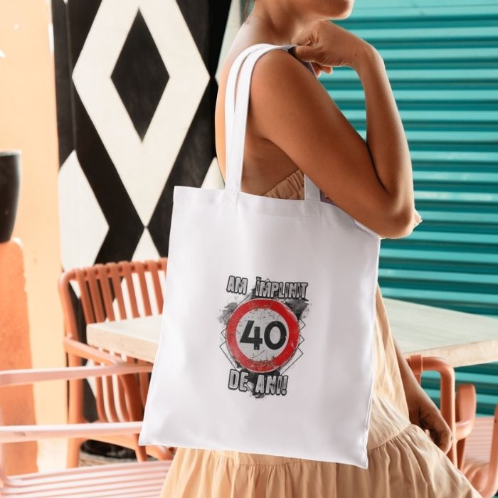 Sacoșă Tote „Am împlinit 40 de ani!” - Atelier Magic