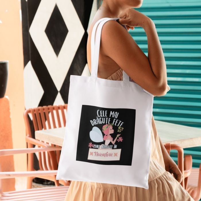 Sacoșă Tote „Cele mai drăguțe fete sunt născute în Noiembrie” - Atelier Magic