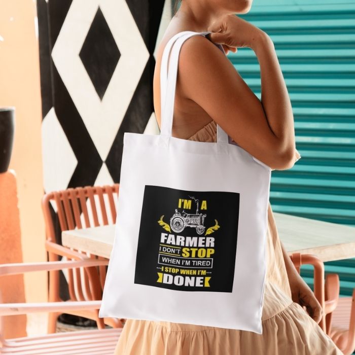 Sacoșă Tote „I’m a Farmer, I Don’t Stop” - Atelier Magic