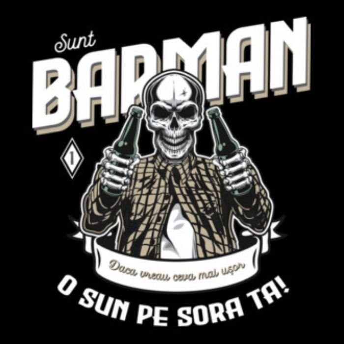 Sacoșă Tote „Sunt Barman, o Sun pe Sora Ta” - Atelier Magic