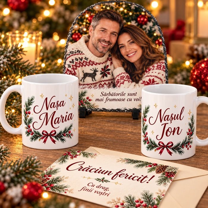 Set cadou de Crăciun pentru nași — Sărbători cu cei dragi - Atelier Magic