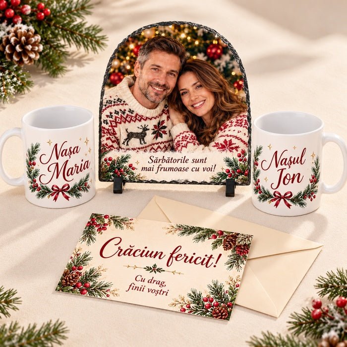 Set cadou de Crăciun pentru nași — Sărbători cu cei dragi - Atelier Magic