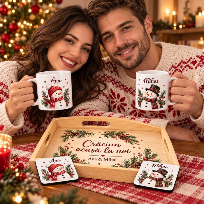 Set personalizat pentru cuplu — Dimineața de Crăciun în doi - Atelier Magic