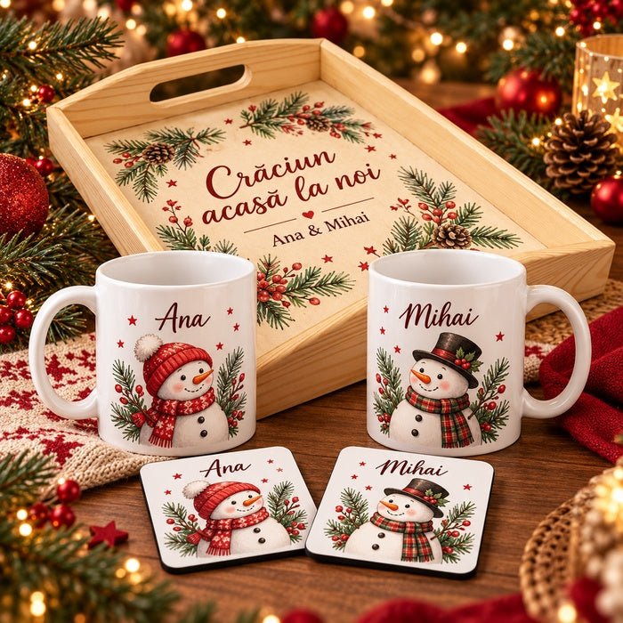 Set personalizat pentru cuplu — Dimineața de Crăciun în doi - Atelier Magic