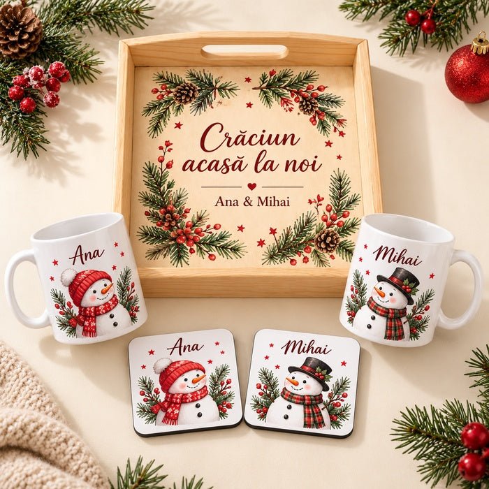 Set personalizat pentru cuplu — Dimineața de Crăciun în doi - Atelier Magic