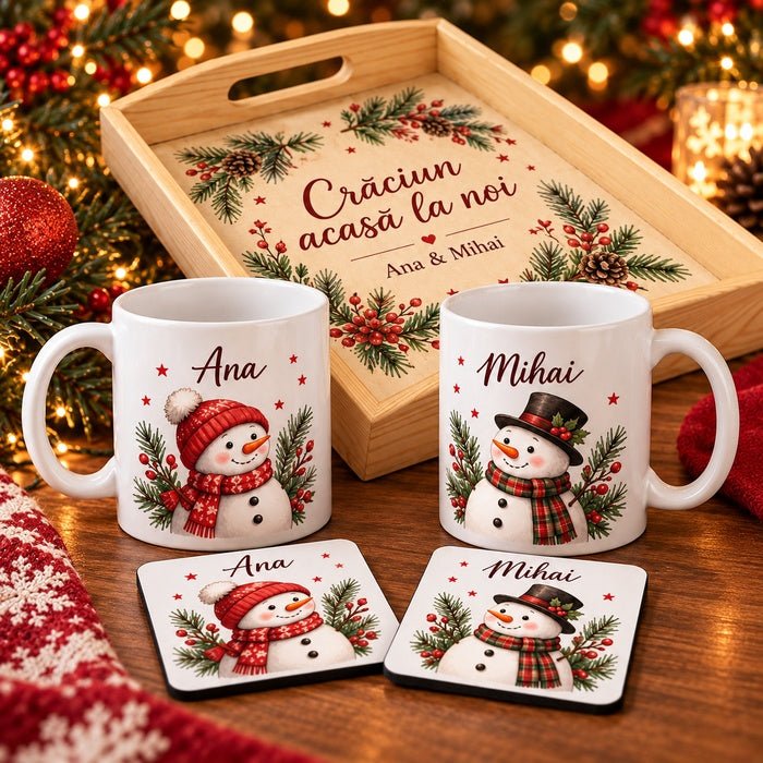 Set personalizat pentru cuplu — Dimineața de Crăciun în doi - Atelier Magic