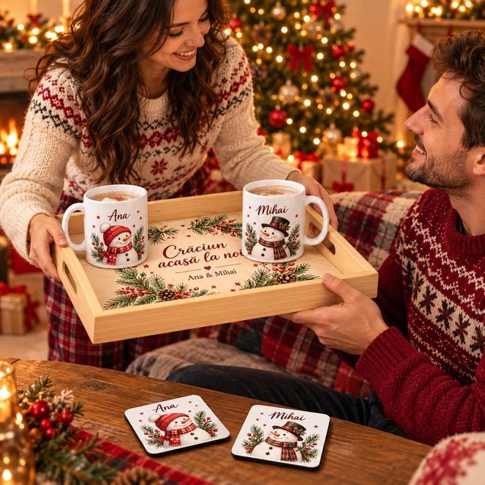 Set personalizat pentru cuplu — Dimineața de Crăciun în doi - Atelier Magic