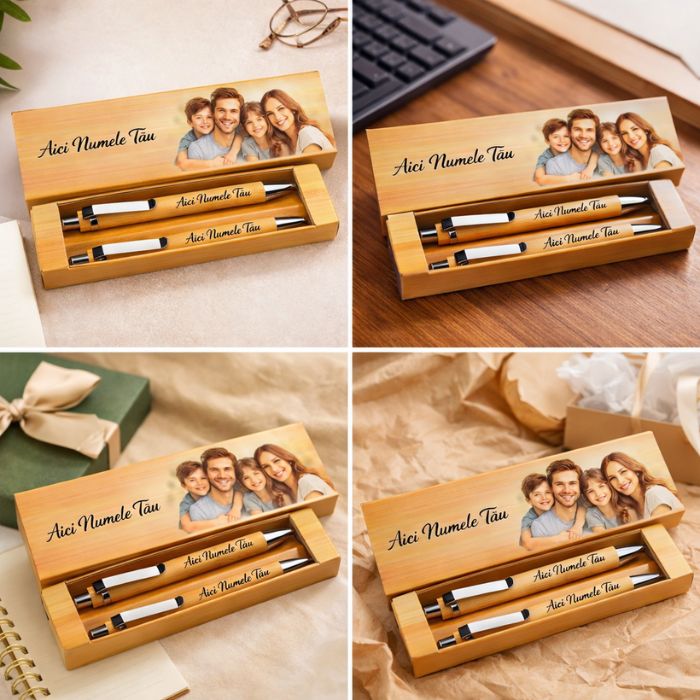 Set Pix și Creion din Bambus Personalizabil - Atelier Magic