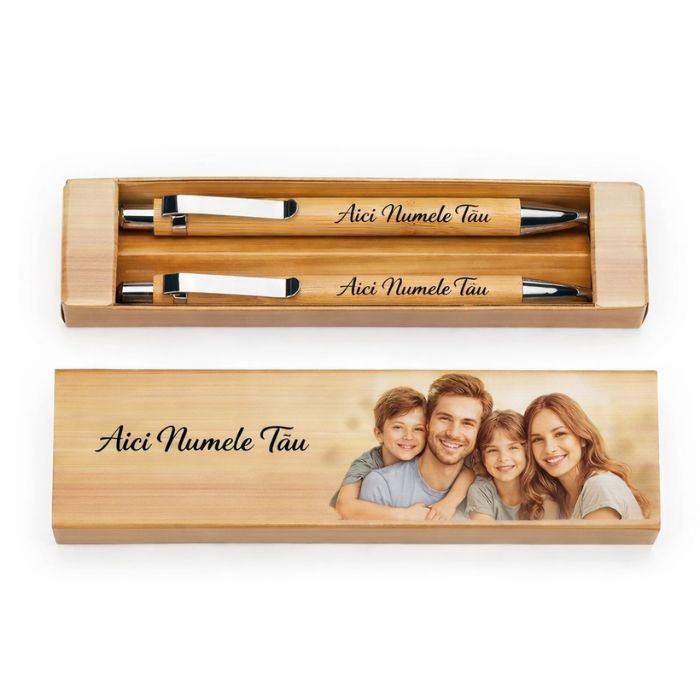 Set Pix și Creion din Bambus Personalizabil - Atelier Magic