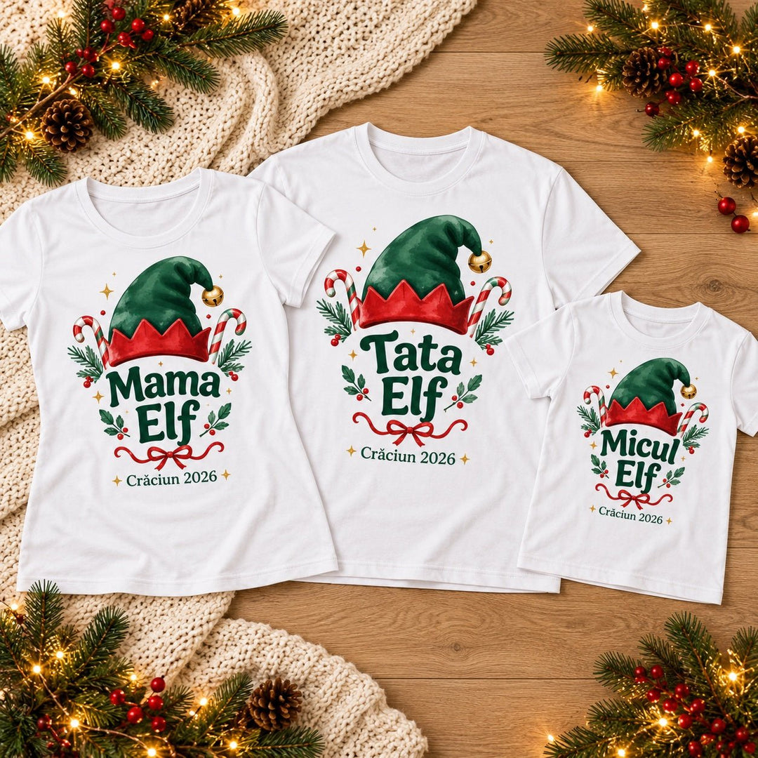 Set Tricouri de Crăciun pentru familie – Echipa de elfi - Atelier Magic
