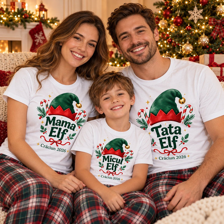 Set Tricouri de Crăciun pentru familie – Echipa de elfi - Atelier Magic
