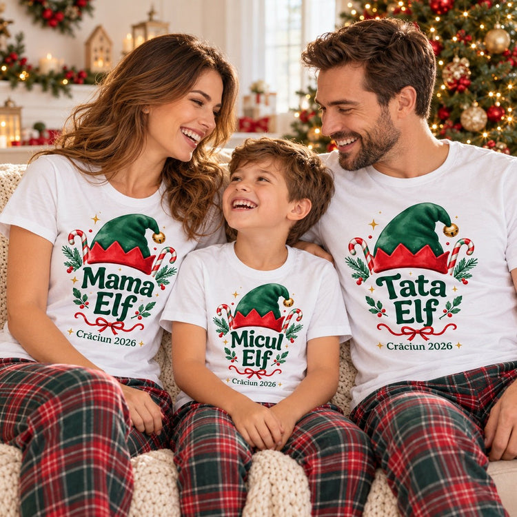 Set Tricouri de Crăciun pentru familie – Echipa de elfi - Atelier Magic