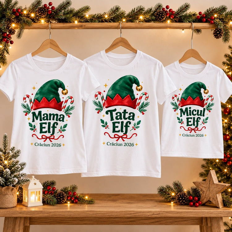 Set Tricouri de Crăciun pentru familie – Echipa de elfi - Atelier Magic