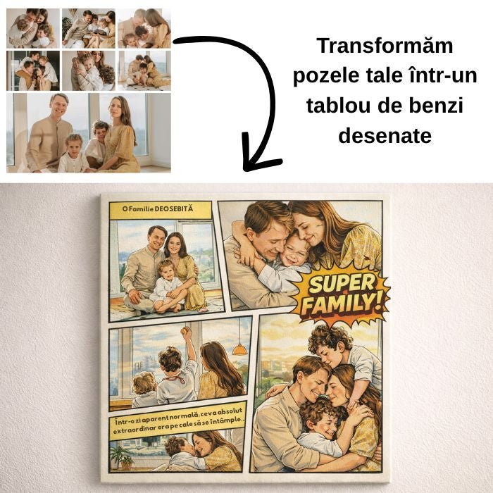 Tablou Canvas Personalizat Benzi Desenate - Atelier Magic