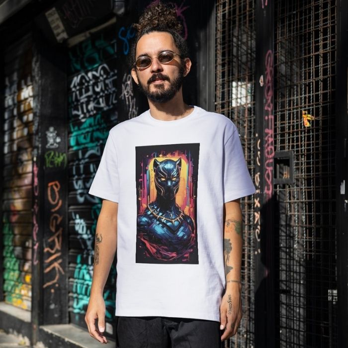 Tricou Personalizat „Black Panther Neon Style” - Atelier Magic