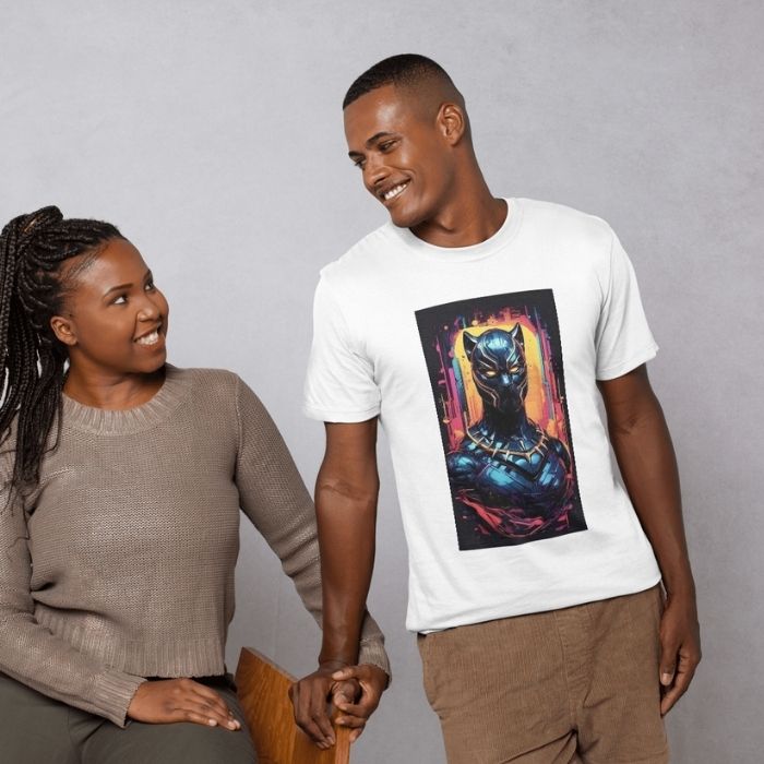 Tricou Personalizat „Black Panther Neon Style” - Atelier Magic