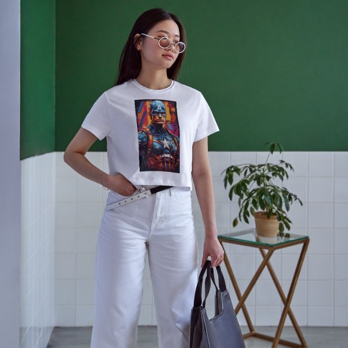 Tricou Personalizat „Captain America Neon Art” - Atelier Magic