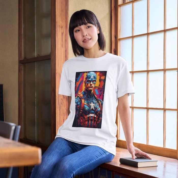 Tricou Personalizat „Captain America Neon Art” - Atelier Magic