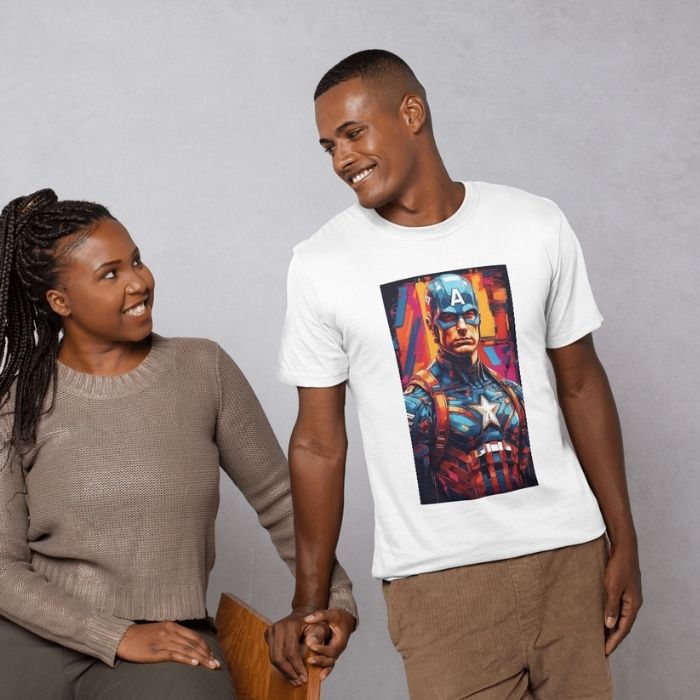 Tricou Personalizat „Captain America Neon Art” - Atelier Magic