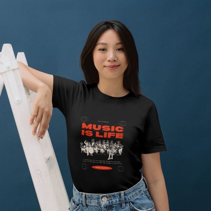 Tricou Personalizat Music is Life - Atelier Magic