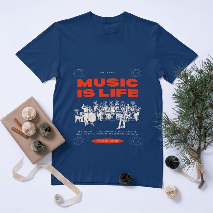 Tricou Personalizat Music is Life - Atelier Magic