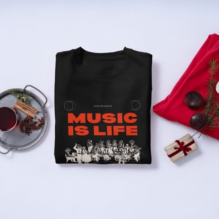 Tricou Personalizat Music is Life - Atelier Magic