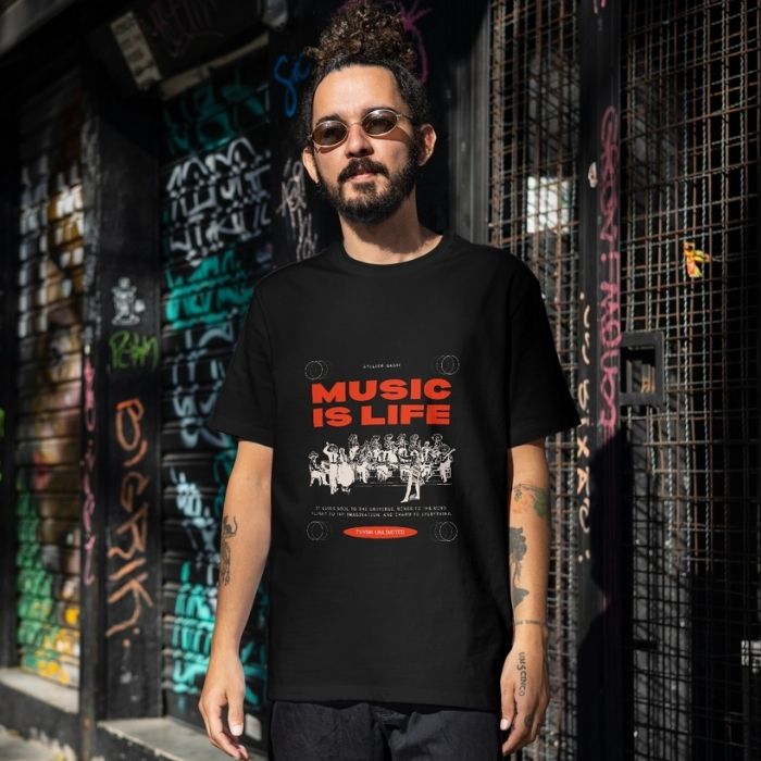 Tricou Personalizat Music is Life - Atelier Magic