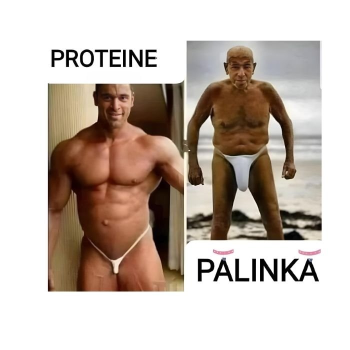 Tricou Personalizat „Proteine vs. Palinka" - Atelier Magic
