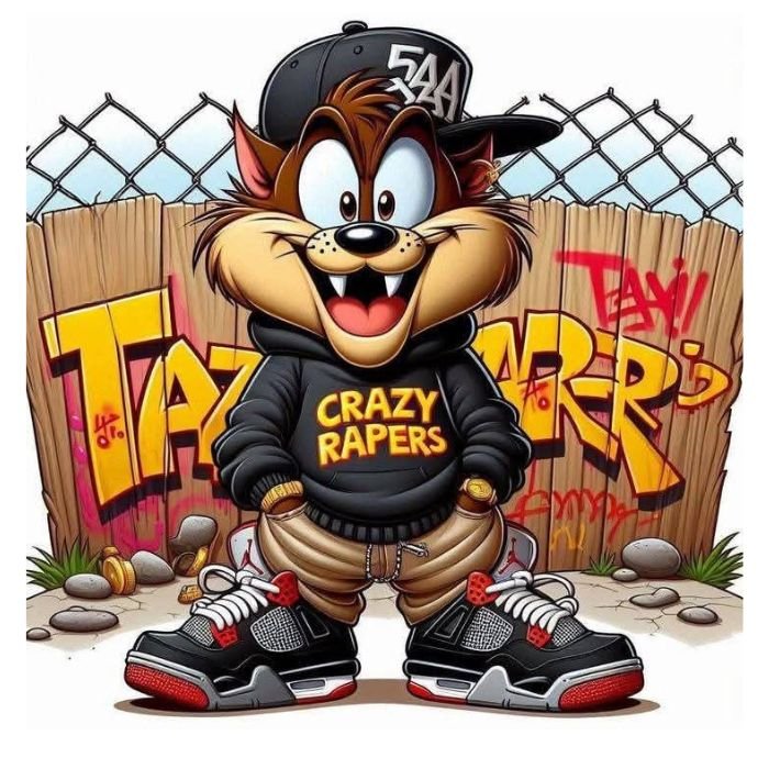 Tricou Personalizat „Taz Crazy Raper” - Atelier Magic