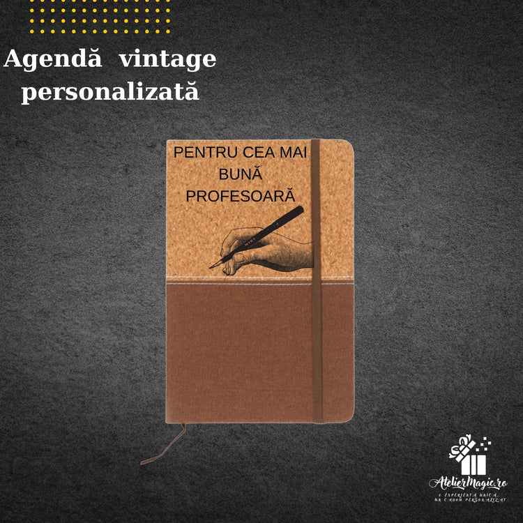 Agendă vintage A5 personalizată - Cadouri Personalizate