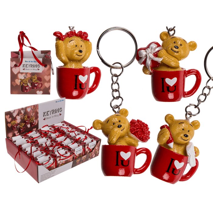 Breloc urs în pungă de cadou - Cadouri Personalizate