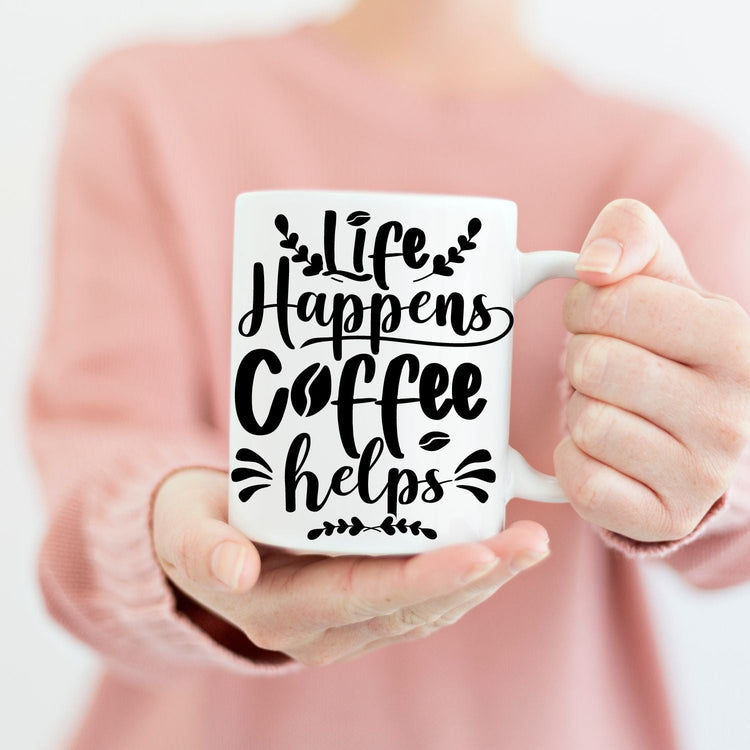 Cană personalizată Coffee helps - Cadouri Personalizate
