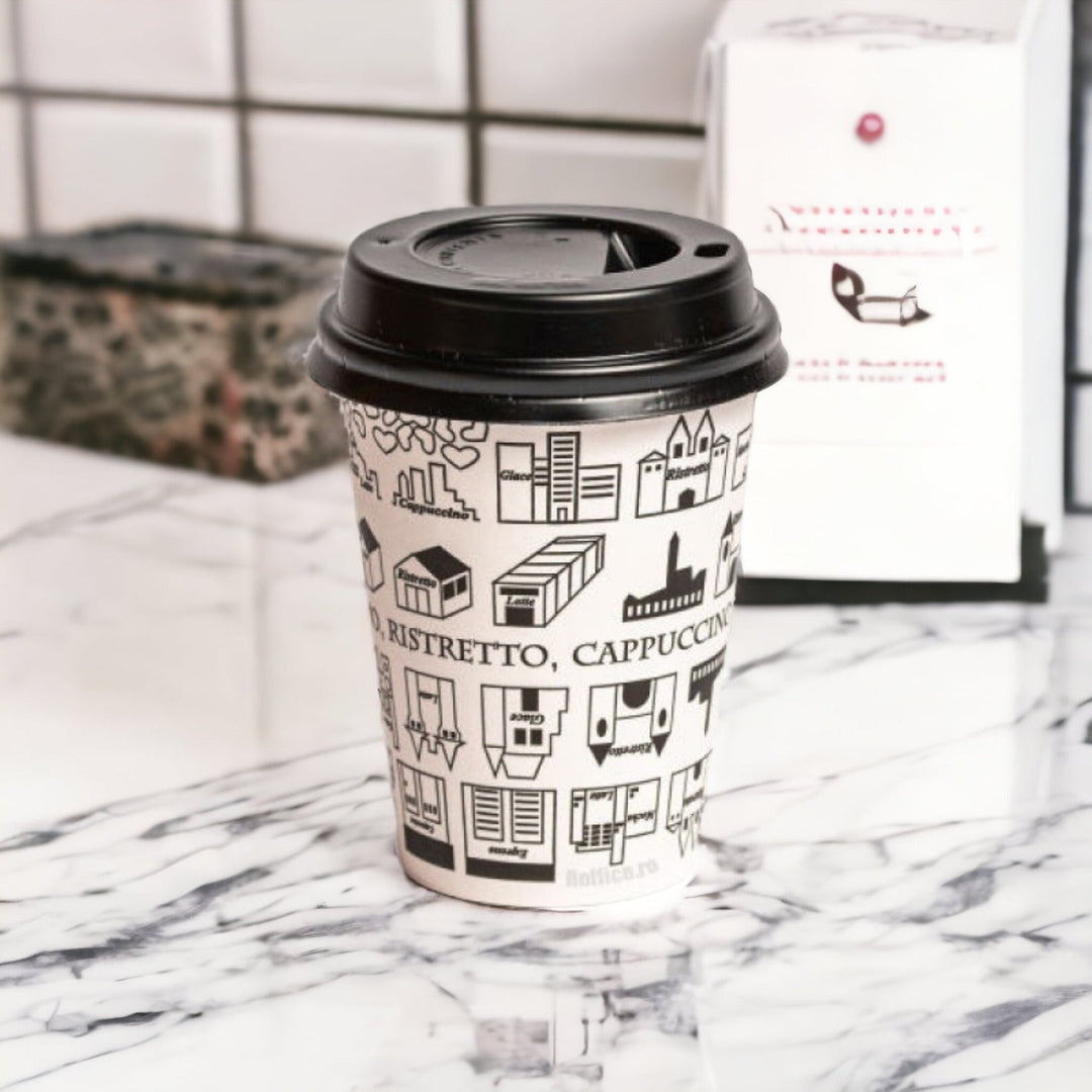 Capac pentru pahar carton 7 OZ cald, alb - 100 buc - Cadouri Personalizate