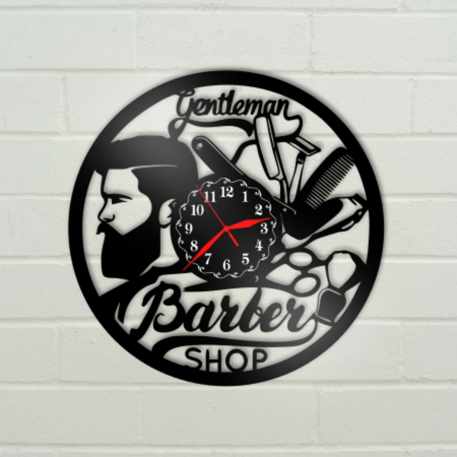 Ceas cadou Barber Shop - model 4 - Cadouri Personalizate