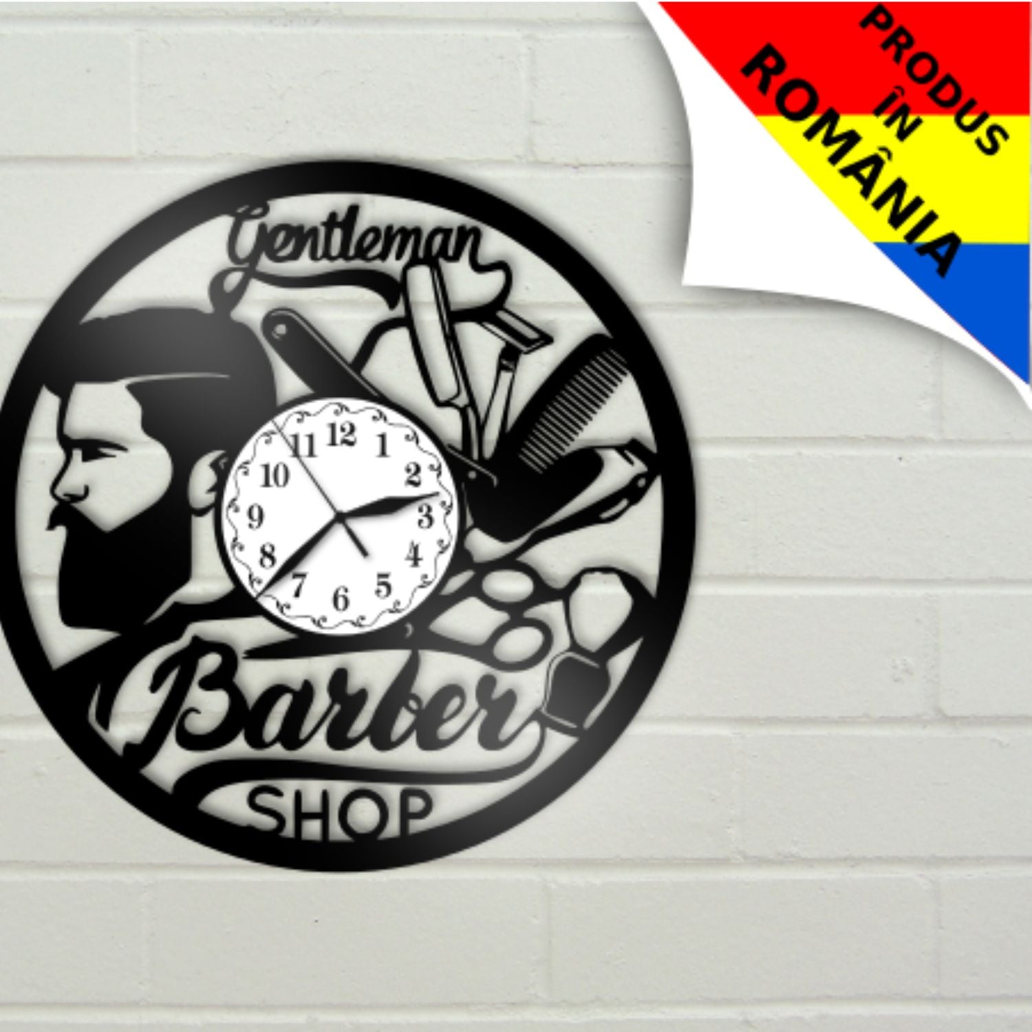 Ceas cadou Barber Shop - model 4 - Cadouri Personalizate