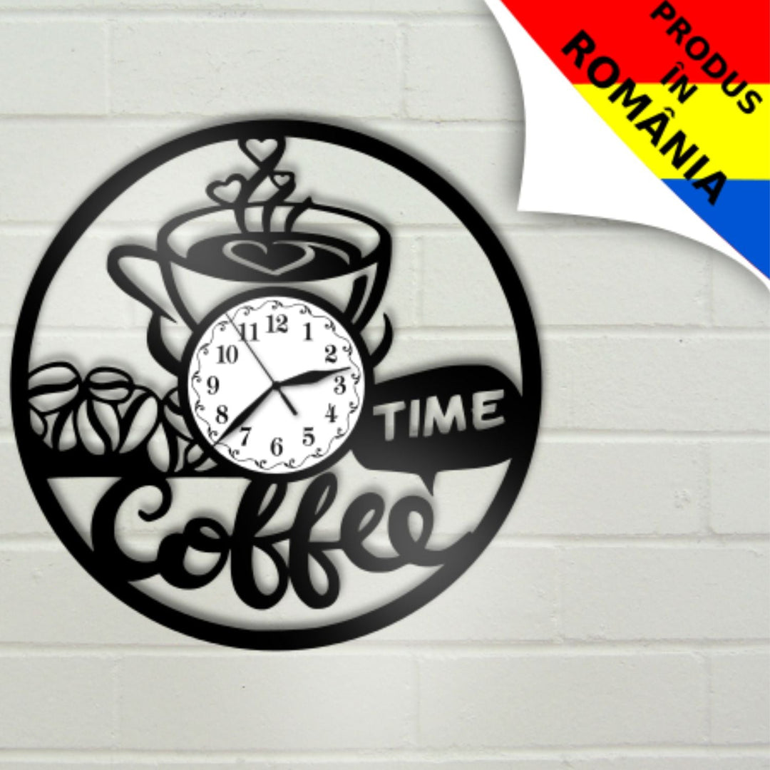 Ceas cadou cu cana de cafea - Coffee time - Cadouri Personalizate