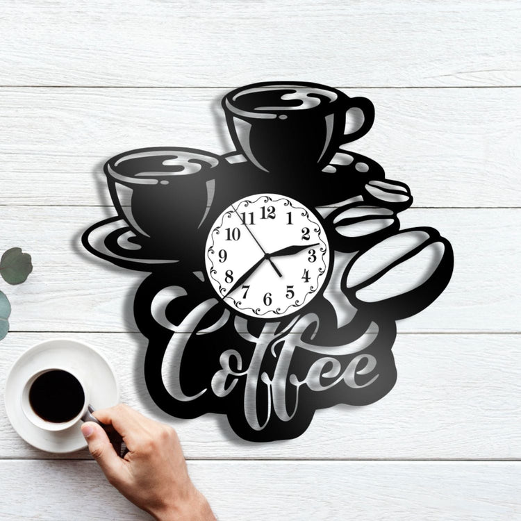 Ceas cadou cu cana si boabe de cafea - Cadouri Personalizate