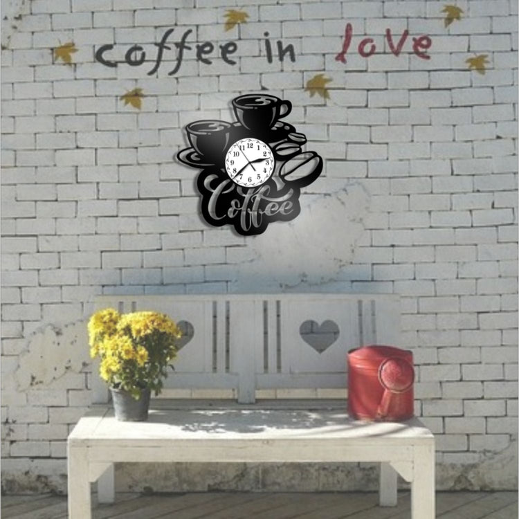 Ceas cadou cu cana si boabe de cafea - Cadouri Personalizate