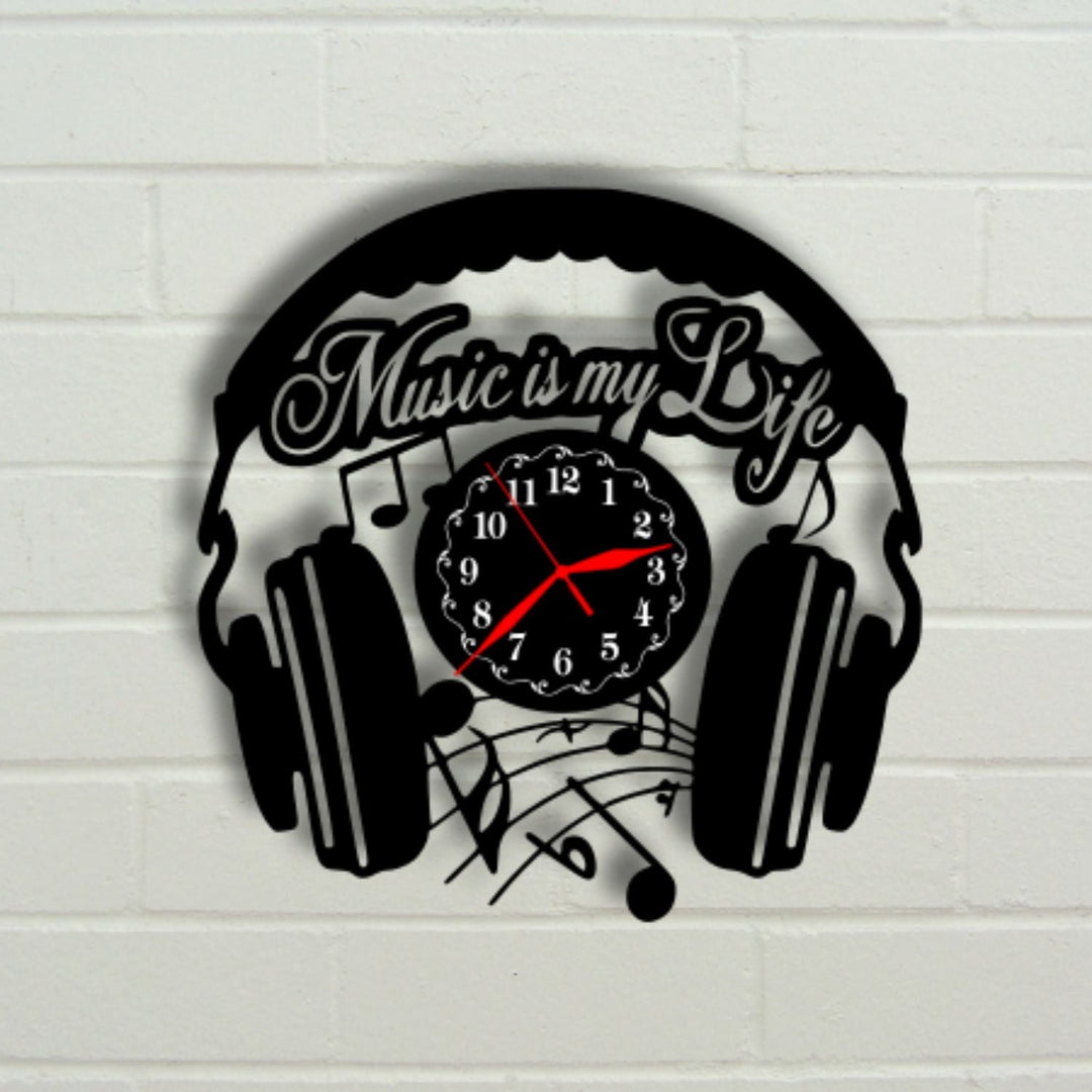 Ceas cadou cu casti audio - Music is my life - Cadouri Personalizate