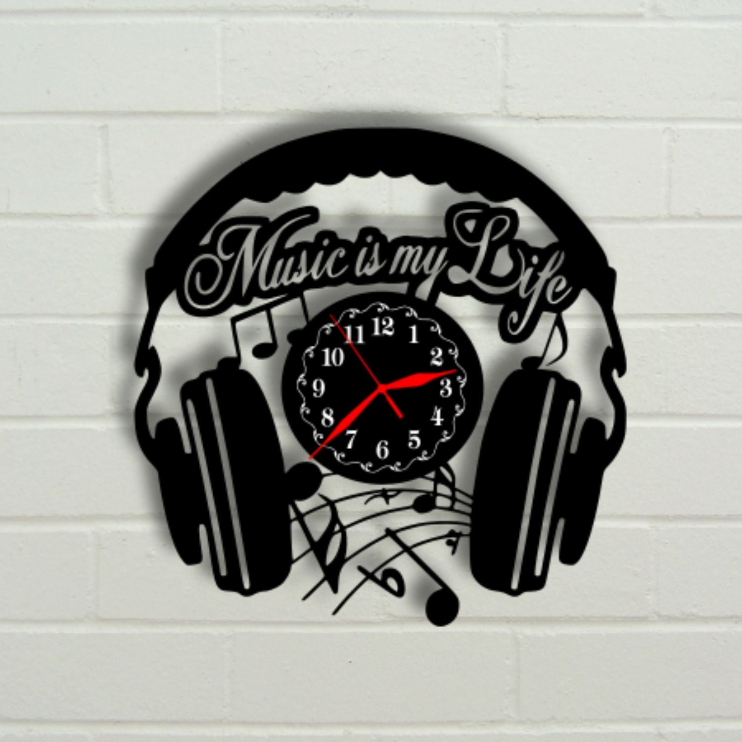 Ceas cadou cu casti audio - Music is my life - Cadouri Personalizate