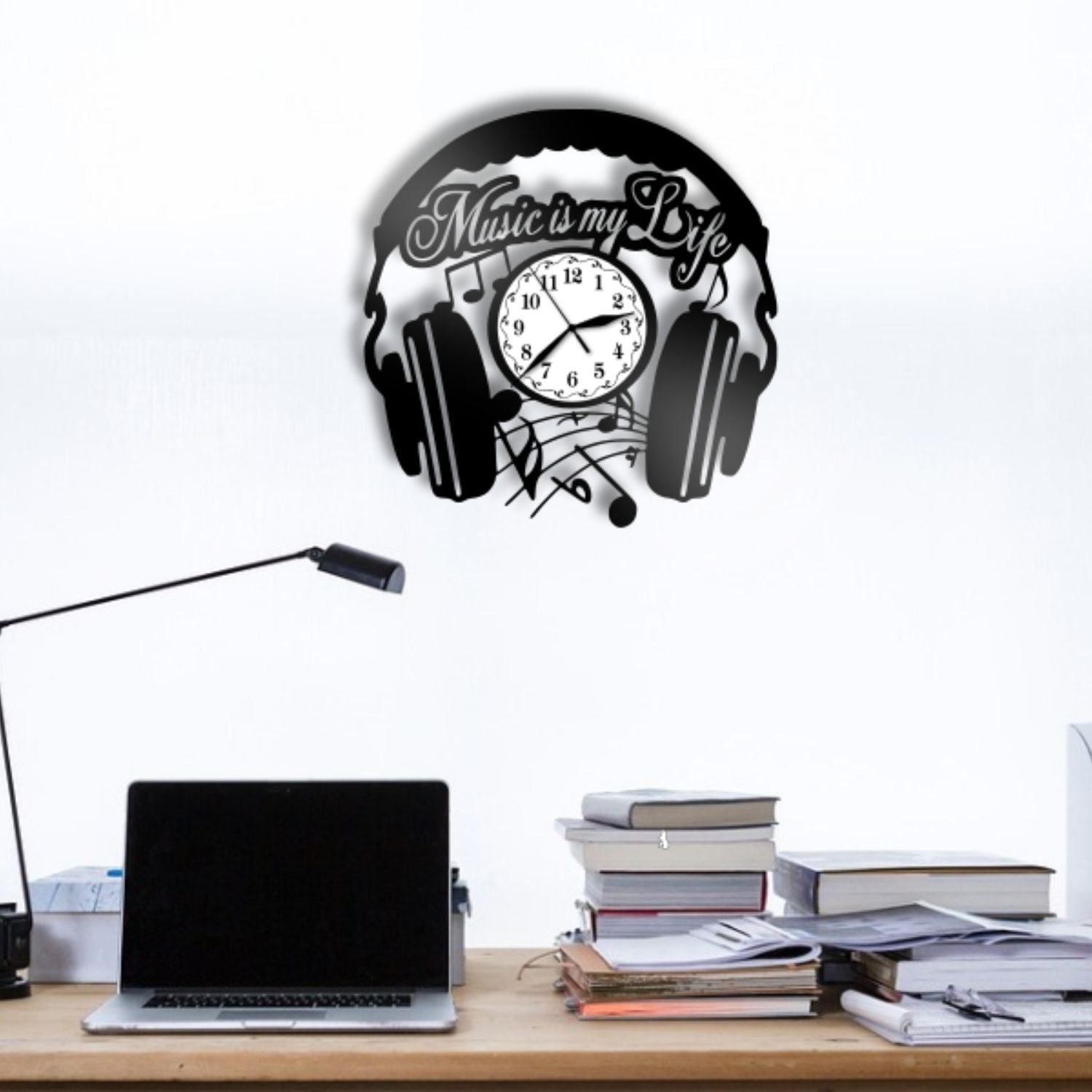 Ceas cadou cu casti audio - Music is my life - Cadouri Personalizate